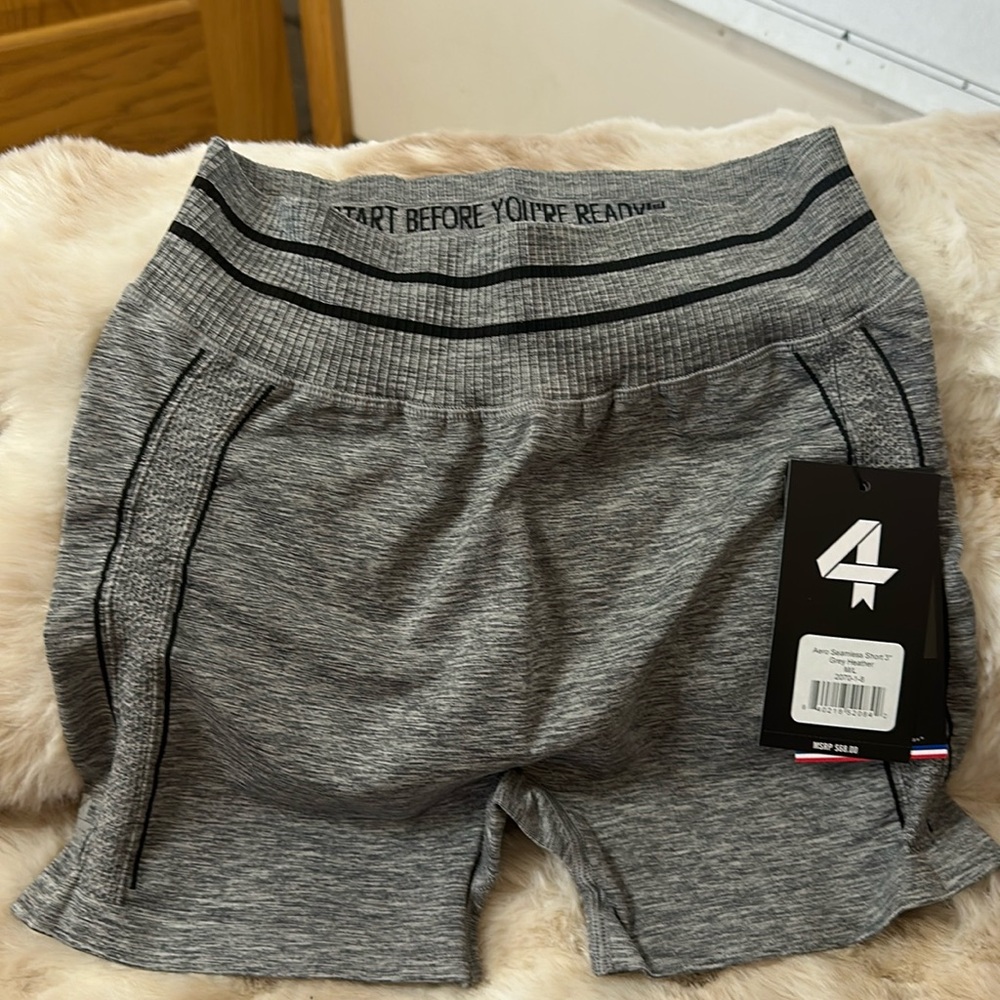 Womens seamless workout shorts m/l new grey